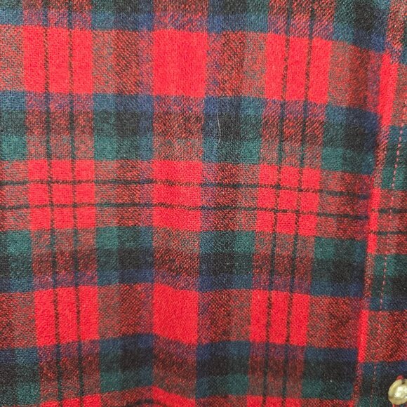 Pendleton Mens Authentic MacDuff Tartan Wool Shirt M Red/Black Plaid Made In USA - Picture 3 of 9